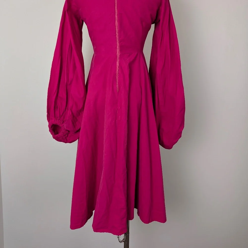 Handmade Puff Sleeve Dress Midi Size S Long sleeve - Picture 14 of 14
